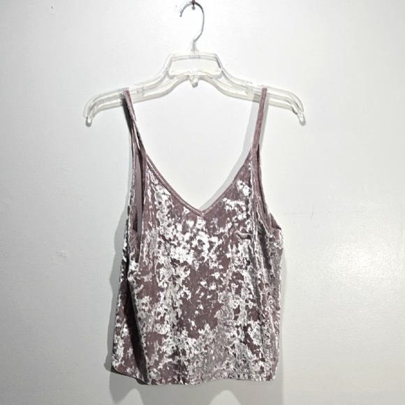 PINK Victoria's Secret Velvet Camisole Tank Pink Tan M - Picture 1 of 7